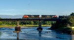 CN 2227 and 2226 leads 402 across the Rimouski river